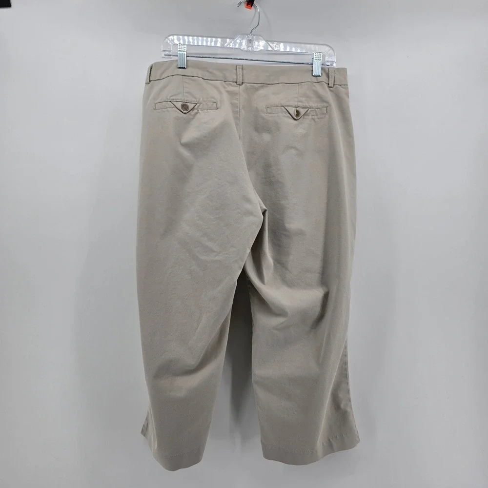 Dockers Womens Khaki Capri Pants Tan Cotton Blend Stretch Size 16 - Picture 2 of 6